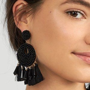 BaubleBar Dolce Drop Earrings Black/Gold